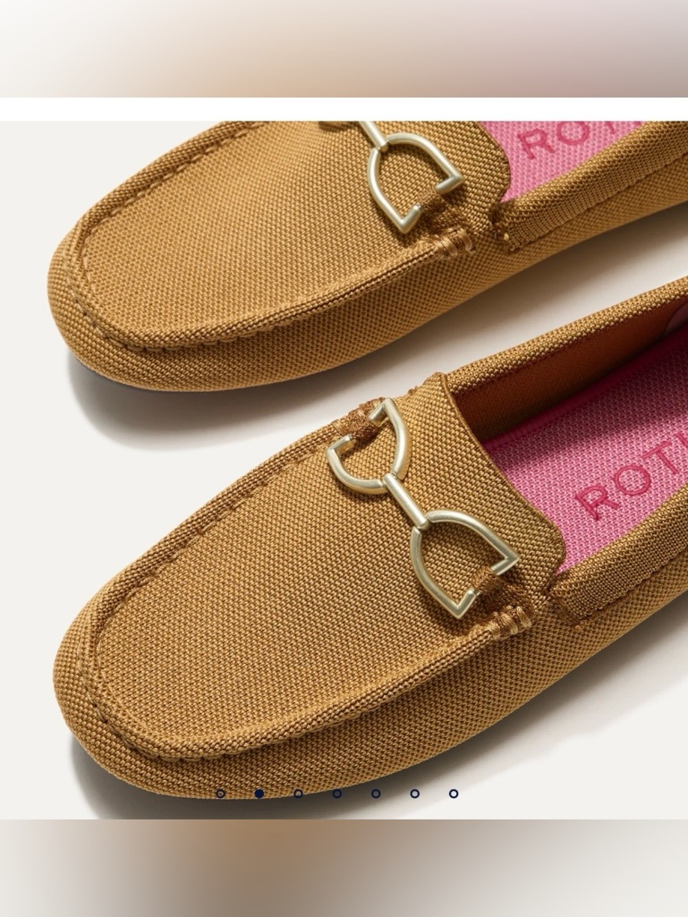 NWT Rothy's Camel Canvas “Double Bit Driver” Loafers - Picture 2 of 11